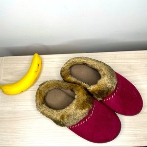 Red comfy slippers